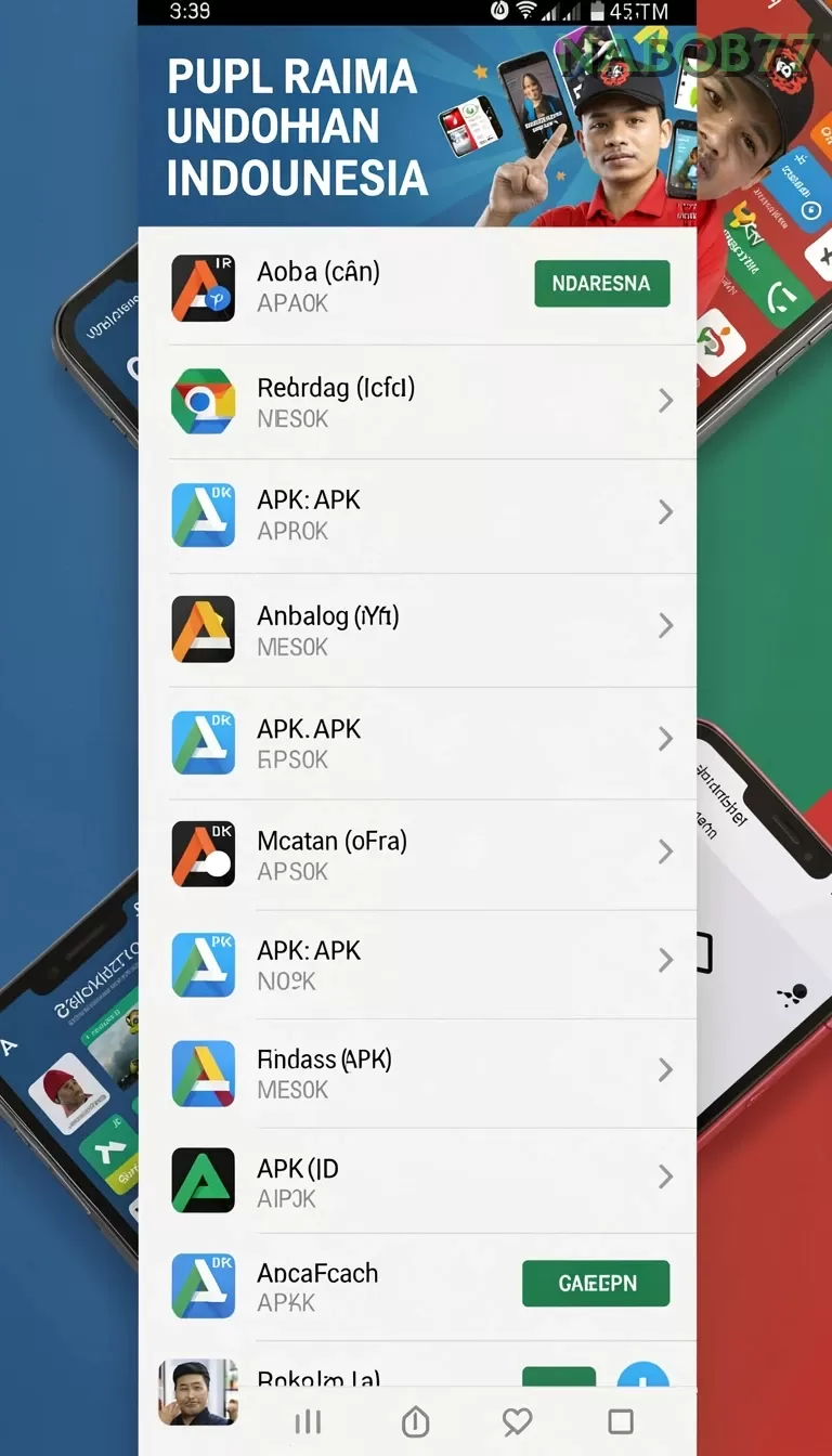 Cuplikan layar menu unduhan nabob77 untuk perangkat Android